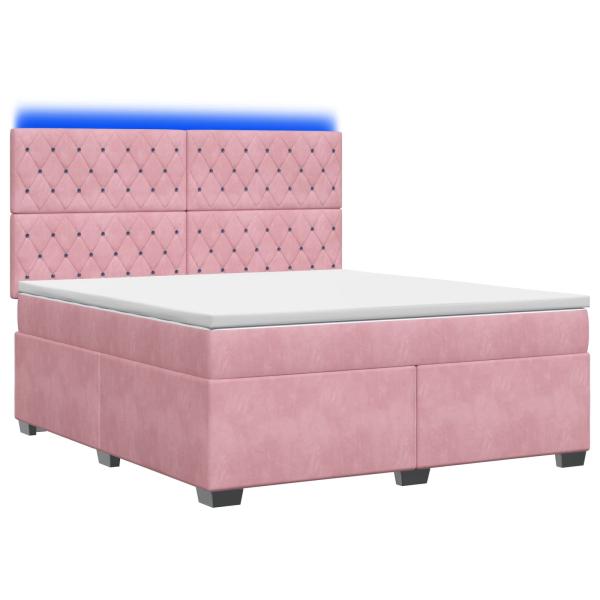 Boxspringbett mit Matratze mit Kopfteil Rosa 140 x 200 cm Samt