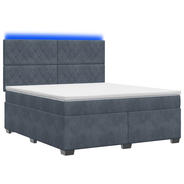 Boxspringbett mit Matratze Dunkelgrau 180 x 200 cm Samt