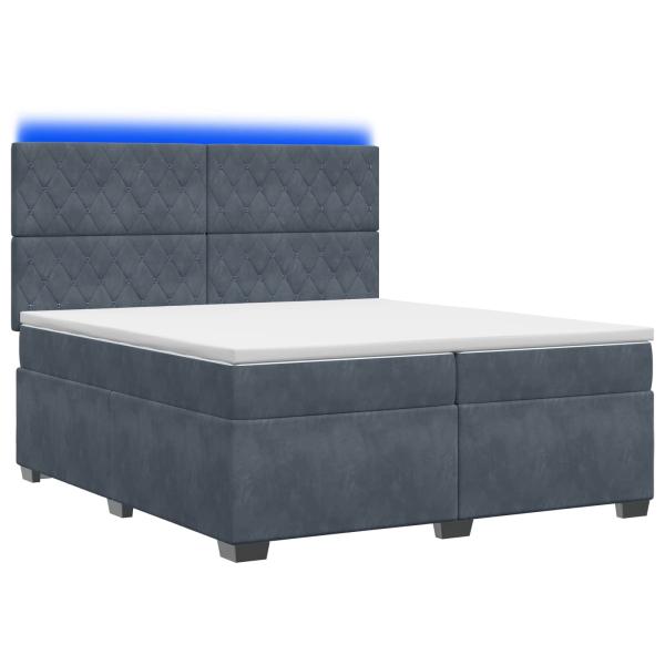 Boxspringbett mit Matratze Dunkelgrau 200 x 200 cm Samt
