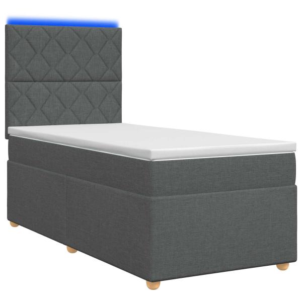 Boxspringbett mit Matratze Dunkelgrau 80 x 200 cm Stoff