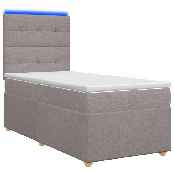 Boxspringbett mit Matratze Taupe 100 x 200 cm Stoff