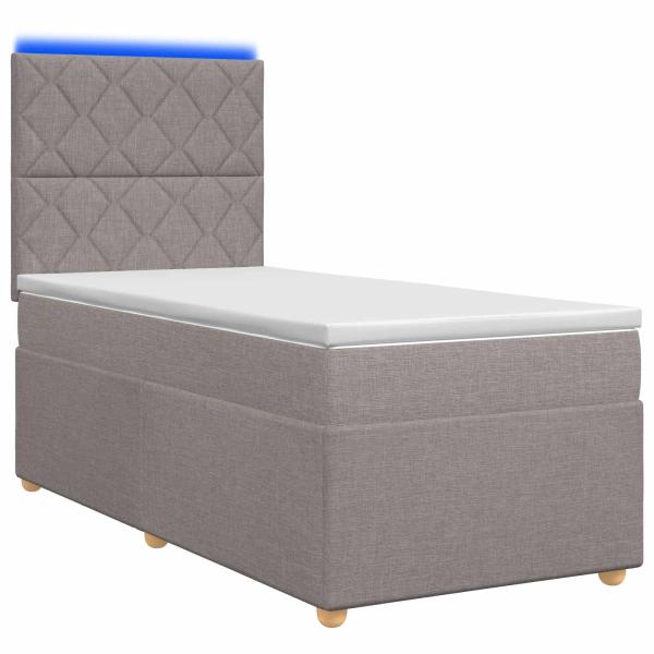 Boxspringbett mit Matratze Taupe 100 x 200 cm Stoff