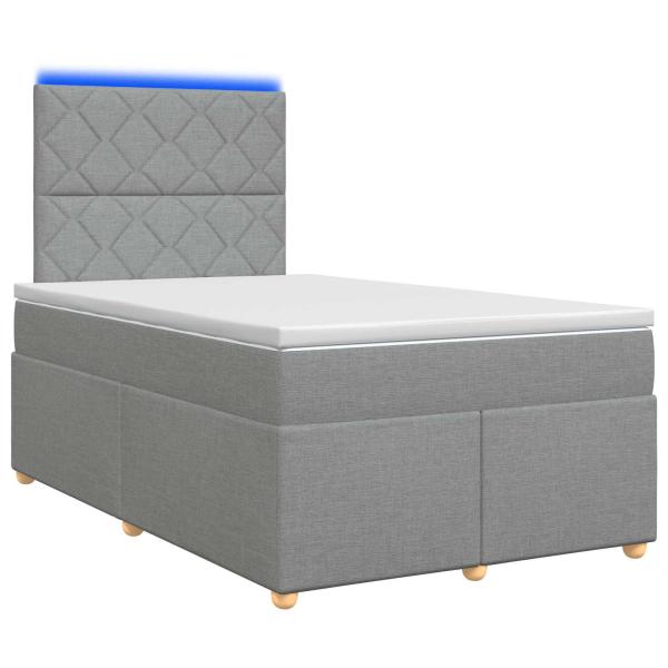 Boxspringbett mit Matratze Hellgrau 120 x 190 cm Stoff