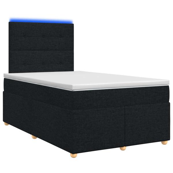 Boxspringbett mit Matratze Schwarz 120 x 200 cm Stoff