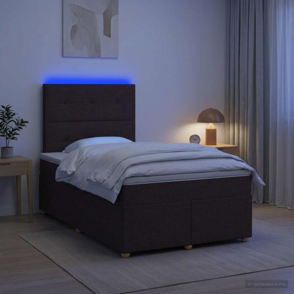 ARDEBO.de - Boxspringbett mit Matratze Dunkelbraun 120 x 200 cm Stoff