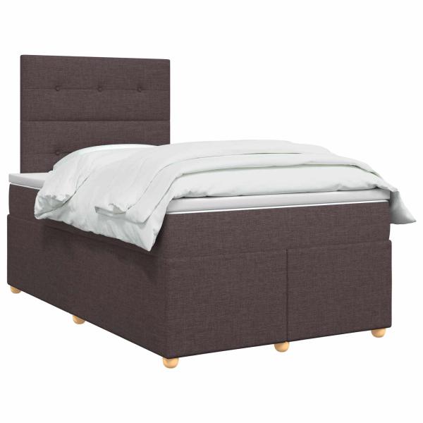 Boxspringbett mit Matratze Dunkelbraun 120 x 200 cm Stoff