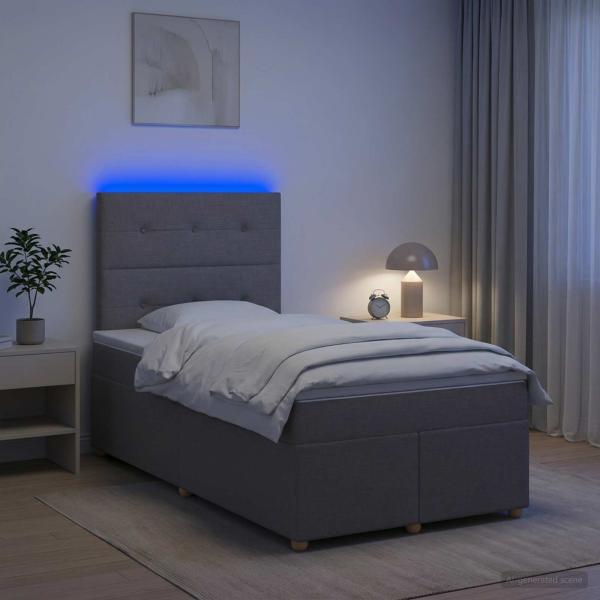 Boxspringbett mit Matratze Taupe 120 x 200 cm Stoff