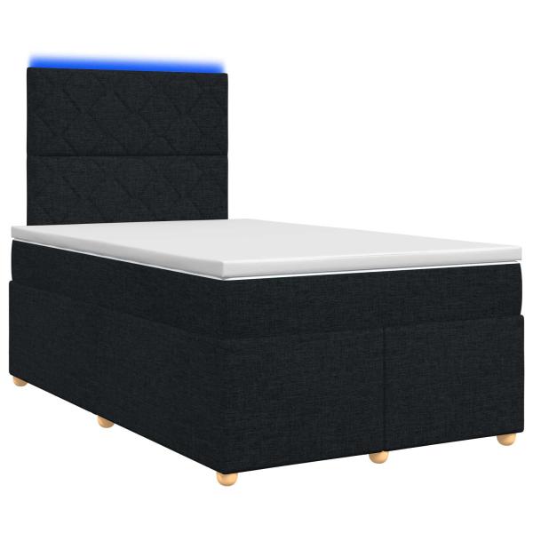 Boxspringbett mit Matratze Schwarz 120 x 200 cm Stoff