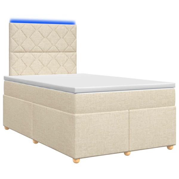 Boxspringbett mit Matratze Creme 120 x 200 cm Stoff