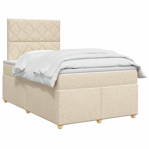 Boxspringbett mit Matratze Creme 120 x 200 cm Stoff