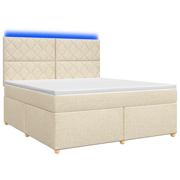 Boxspringbett mit Matratze Creme 160 x 200 cm Stoff