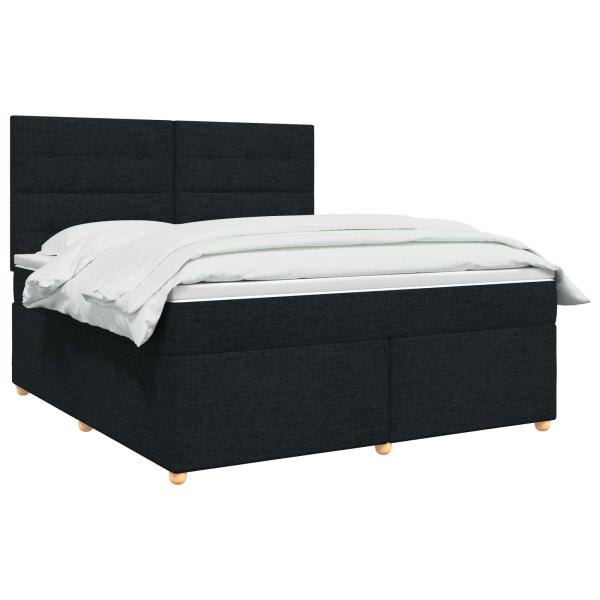 Boxspringbett mit Matratze Schwarz 180 x 200 cm Stoff