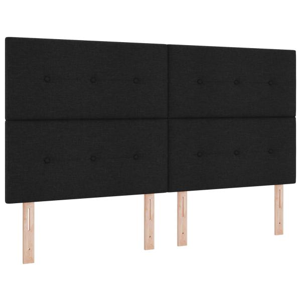 LED Boxspringbett mit Matratze Schwarz 180 x 200 cm Stoff