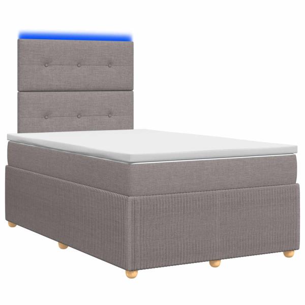 LED Boxspringbett mit Matratze Taupe 120 x 190 cm Stoff