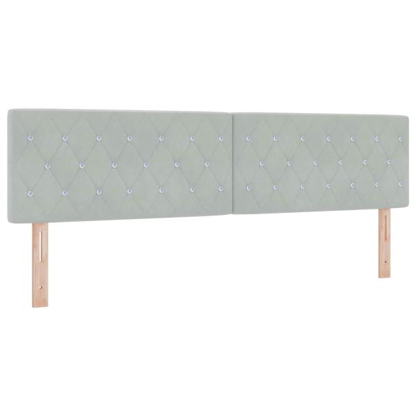 Ottoman Bett mit Matratze Hellgrau 180 x 200 cm Samt