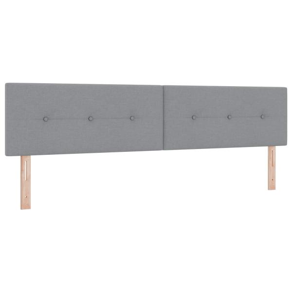 Ottoman Bett mit Matratze mit Kopfteil 2 Stk. Hellgrau Stoff