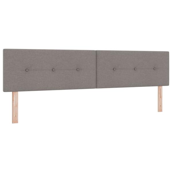 Ottoman Bett mit Matratze mit Kopfteil 2 Stk. Taupe Stoff