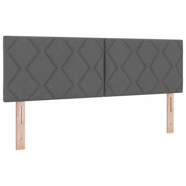 Ottoman-Bett mit Matratze und LED Dunkelgrau 140 x 190 cm Stoff