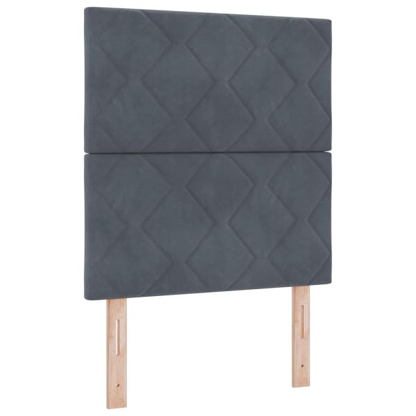 Ottoman Bett mit Matratze Dunkelgrau 80 x 200 cm Samt