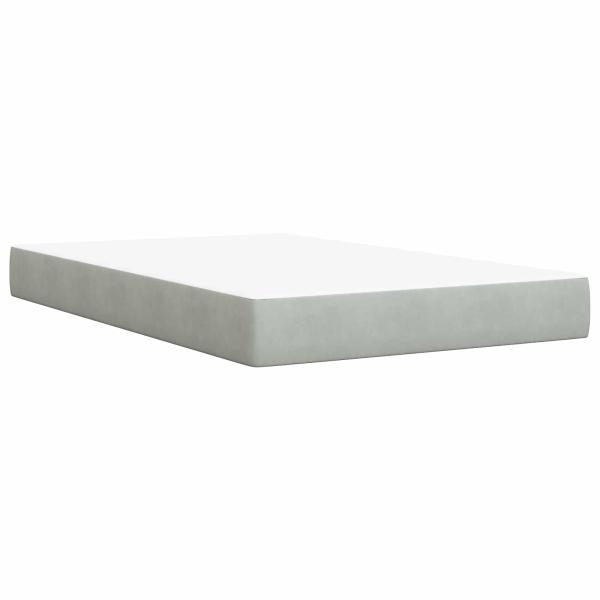 Ottoman Bett mit Matratze Hellgrau 120 x 200 cm Samt