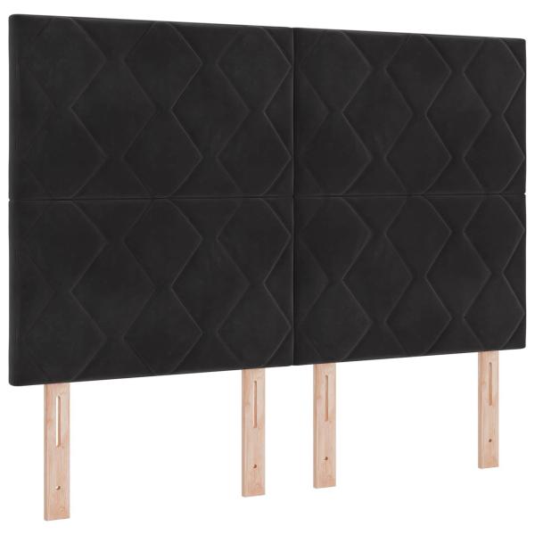 Ottoman Bett mit Matratze Schwarz 160 x 200 cm Samt