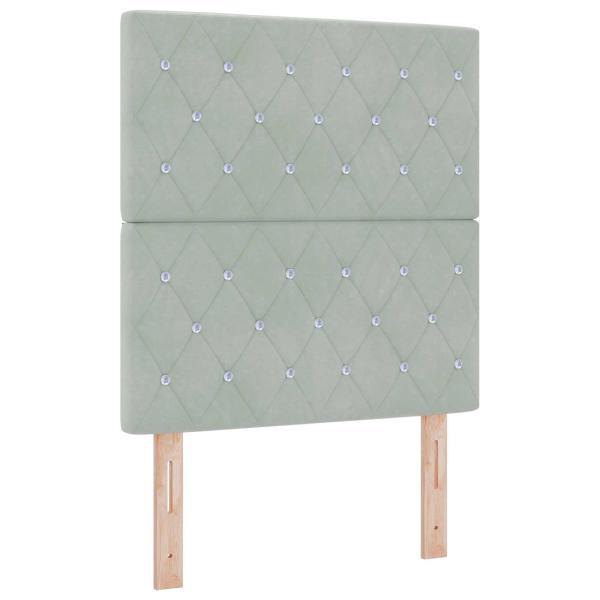 Ottoman-Bett mit Matratze und LED Hellgrau 80 x 200 cm Samt