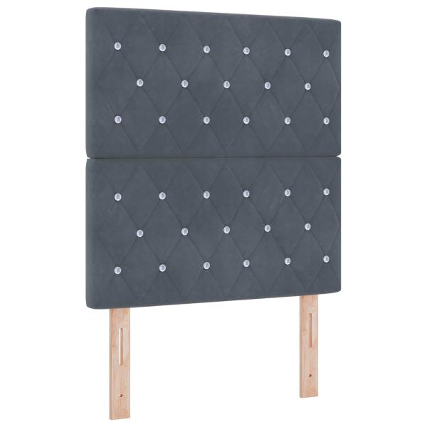 Ottoman-Bett mit Matratze und LED Dunkelgrau 80 x 200 cm Samt
