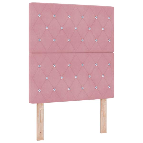 Ottoman-Bett mit Matratze und LED Rosa 80 x 200 cm Samt