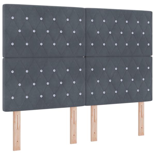 Ottoman-Bett mit Matratze und LED Dunkelgrau 140 x 190 cm Samt
