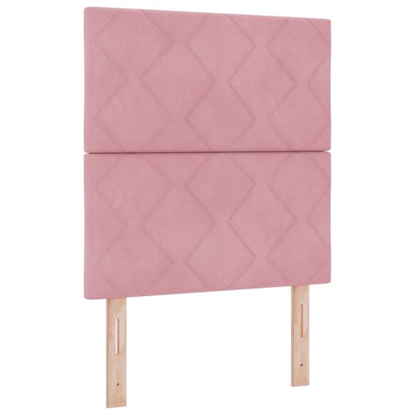 Ottoman-Bett mit Matratze und LED Rosa 80 x 200 cm Samt