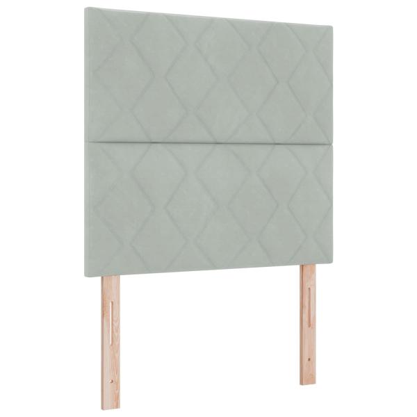 Ottoman-Bett mit Matratze und LED Hellgrau 100 x 200 cm Samt