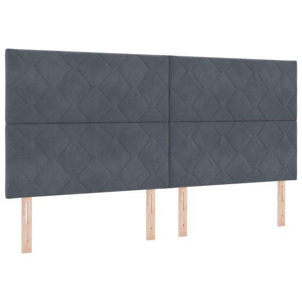 Ottoman-Bett mit Matratze und LED Dunkelgrau 200 x 200 cm Samt