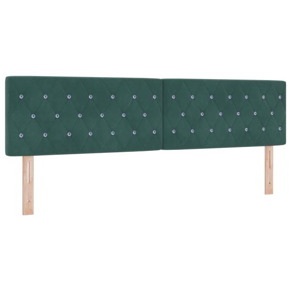 Aufbewahrungsbett mit Kopfteil Dunkelgrün 180 x 200 cm Samt