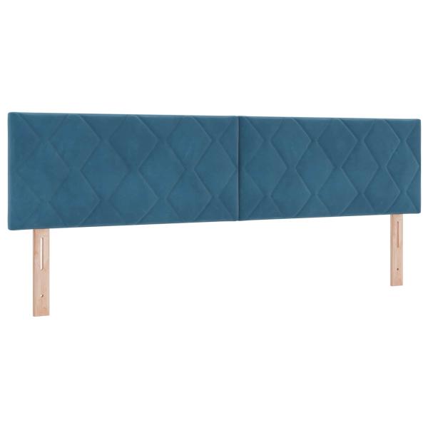 Aufbewahrungsbett mit Kopfteil Dunkelblau 180 x 200 cm Samt