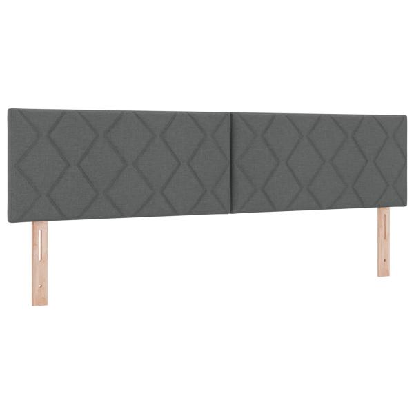 LED-Speicherbett mit Matratze Dunkelgrau 180 x 200 cm Stoff