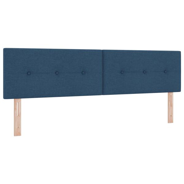 LED-Speicherbett mit Matratze Blau 180 x 200 cm Stoff