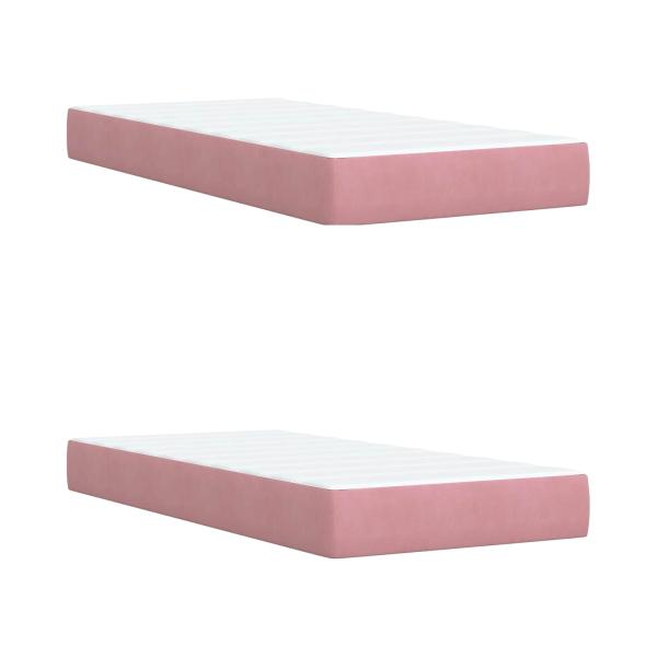 LED-Speicherbett mit Matratze Rosa 180 x 200 cm Samt