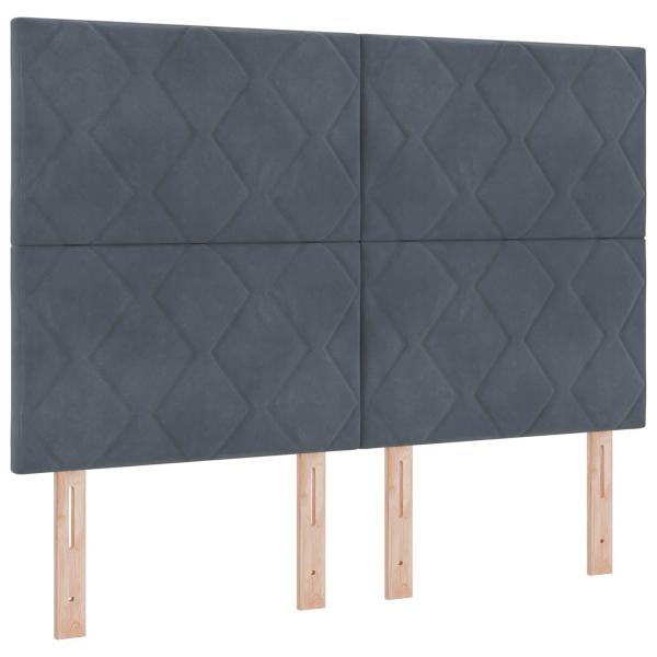 Aufbewahrungsbett mit Matratze Dunkelgrau 160 x 200 cm Samt