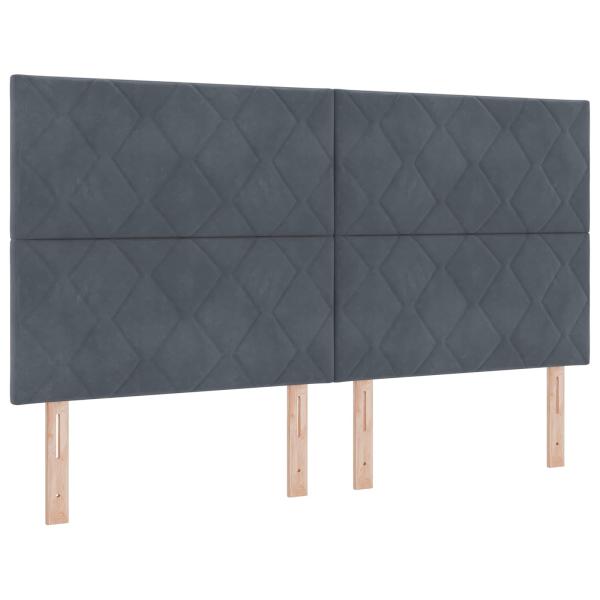 Aufbewahrungsbett mit Matratze Dunkelgrau 180 x 200 cm Samt