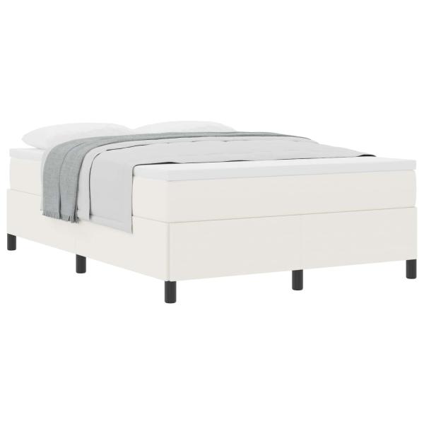 Boxspringbett Creme 140 x 200 cm Cordstoff