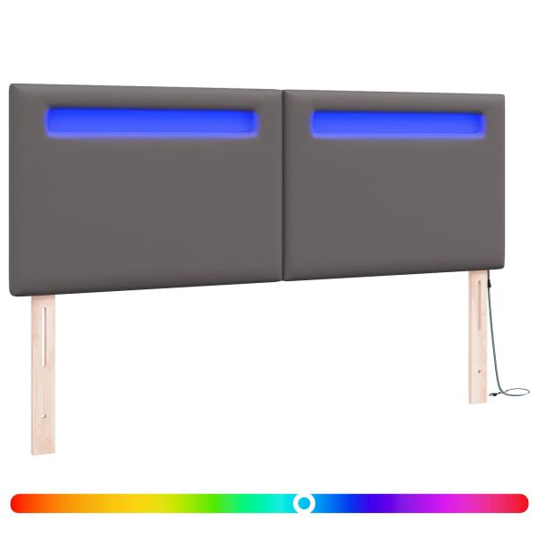 LED Kopfteil Grau 160 cm Kunstleder