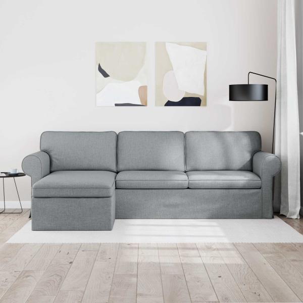 Sofa Hellgrau 245 x 138 x 80 cm Stoff
