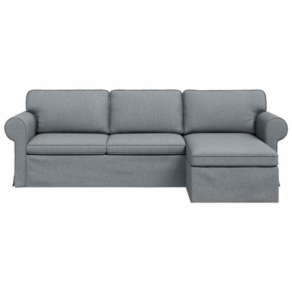Sofa Hellgrau 245 x 138 x 80 cm Stoff
