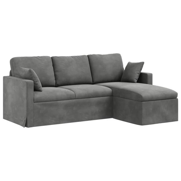 Sofa Dunkelgrau 198 x 134 x 80 cm Samt