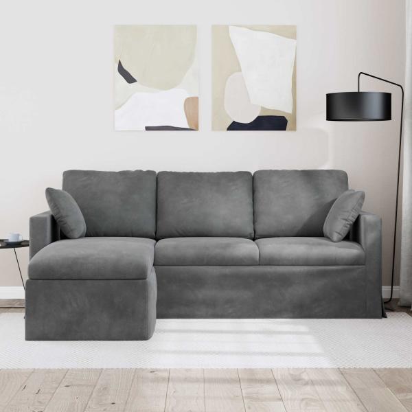 Sofa Dunkelgrau 198 x 134 x 80 cm Samt