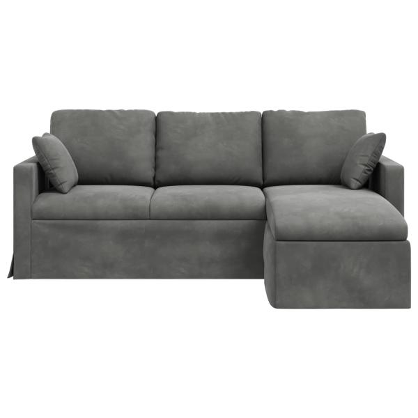 Sofa Dunkelgrau 198 x 134 x 80 cm Samt