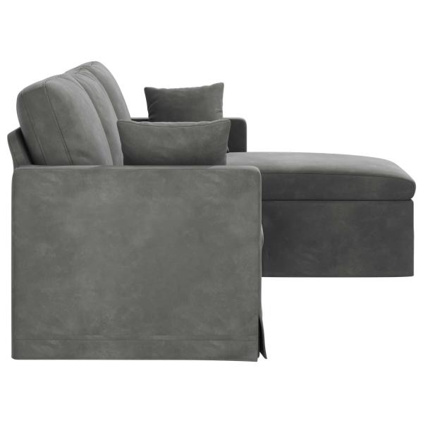 Sofa Dunkelgrau 198 x 134 x 80 cm Samt