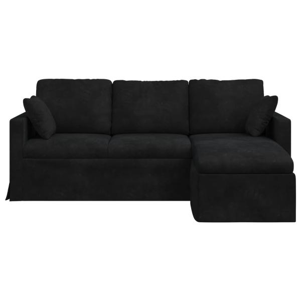 Sofa Schwarz 198 x 134 x 80 cm Samt