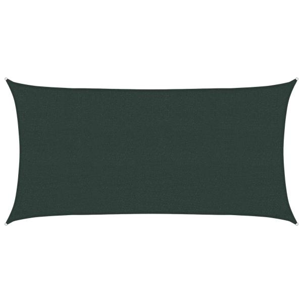 ARDEBO.de - Sonnensegel Rechteckig 2 x 6 m HDPE Dunkelgrün
