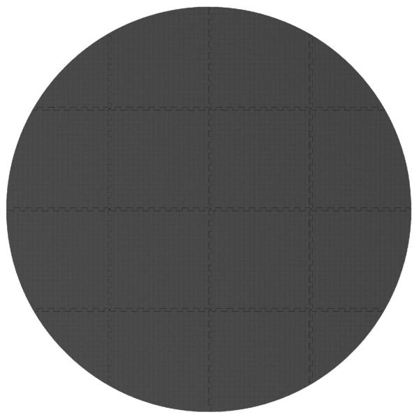 Pool Bodenschutzmatte 16 stk. Ø 235 cm Rund EVA-Schaum Schwarz